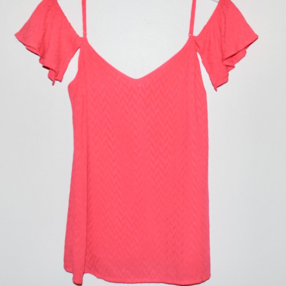 Candie's V-Neck Cold Shoulder Spaghetti Strap Top - XS